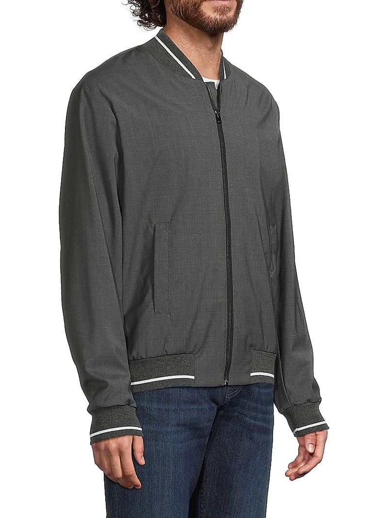 Stretch-Wool Baseball Jacket