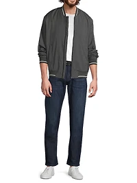 Stretch-Wool Baseball Jacket