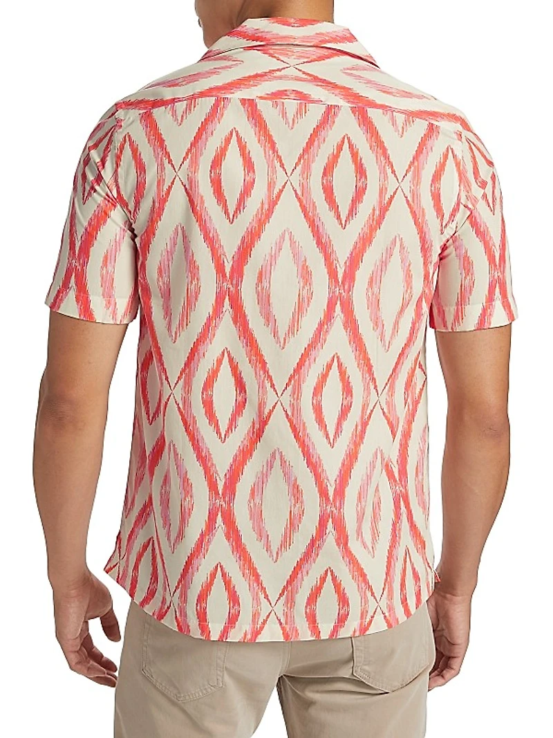Slim-Fit Wavy Print Short-Sleeve Shirt