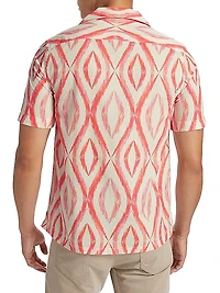 Slim-Fit Wavy Print Short-Sleeve Shirt