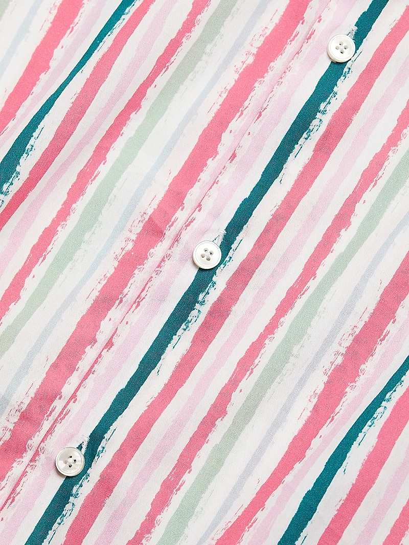 Slim-Fit Striped Short-Sleeve Shirt