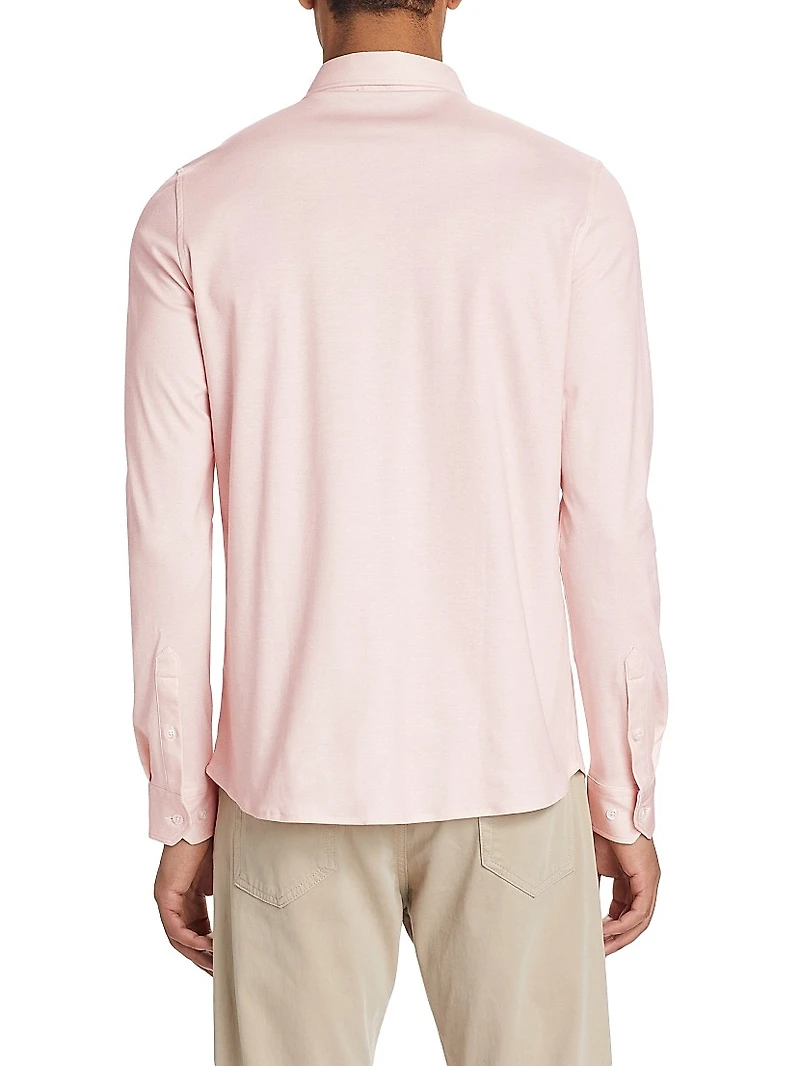 Slim-Fit Cotton Button-Front Shirt