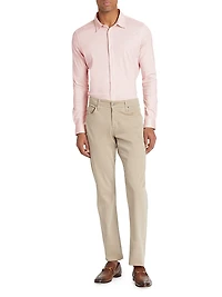 Slim-Fit Cotton Button-Front Shirt