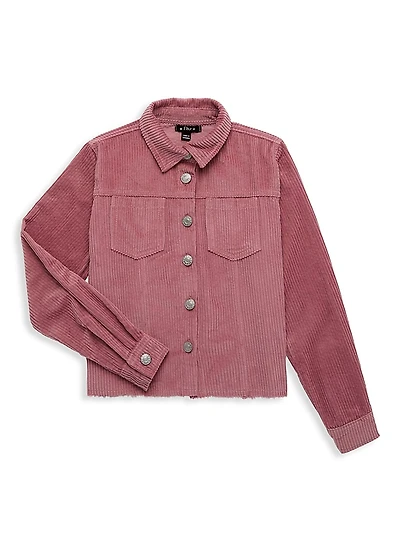 Girl's Corduroy Button-Front Jacket