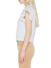 Cotton Puff-Sleeve Crewneck T-Shirt