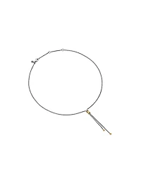 Petite X Lariat Necklace in Sterling Silver with 18K Yellow Gold