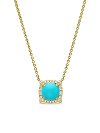 Petite Chatelaine® Pavé Bezel Pendant Necklace in 18K Yellow Gold with Diamonds