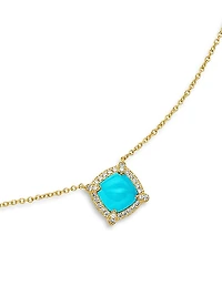 Petite Chatelaine® Pavé Bezel Pendant Necklace in 18K Yellow Gold with Diamonds