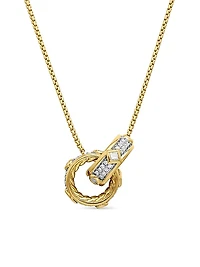 Modern Renaissance Double Pendant Necklace in 18K Yellow Gold