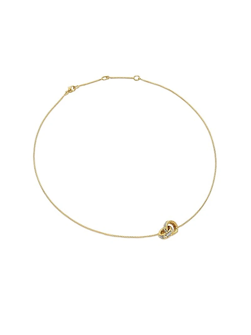 Modern Renaissance Double Pendant Necklace in 18K Yellow Gold