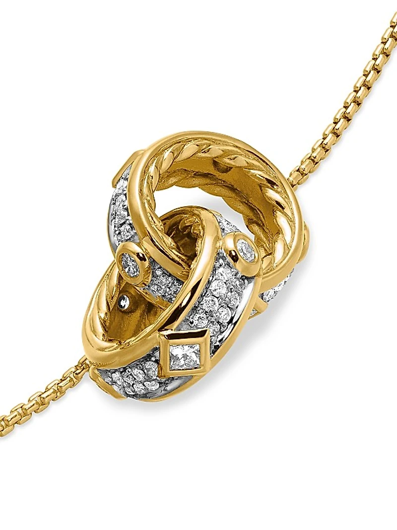 Modern Renaissance Double Pendant Necklace in 18K Yellow Gold