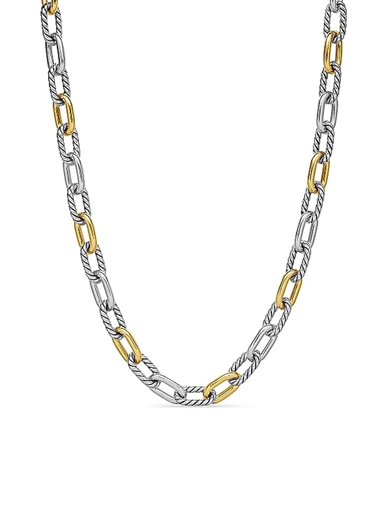 Madison® Chain Necklace in Sterling Silver with 18K Yellow Gold