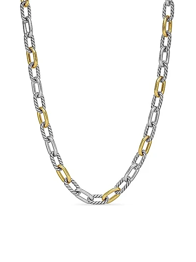 Madison® Chain Necklace in Sterling Silver with 18K Yellow Gold