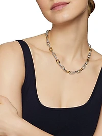 Madison® Chain Necklace in Sterling Silver with 18K Yellow Gold