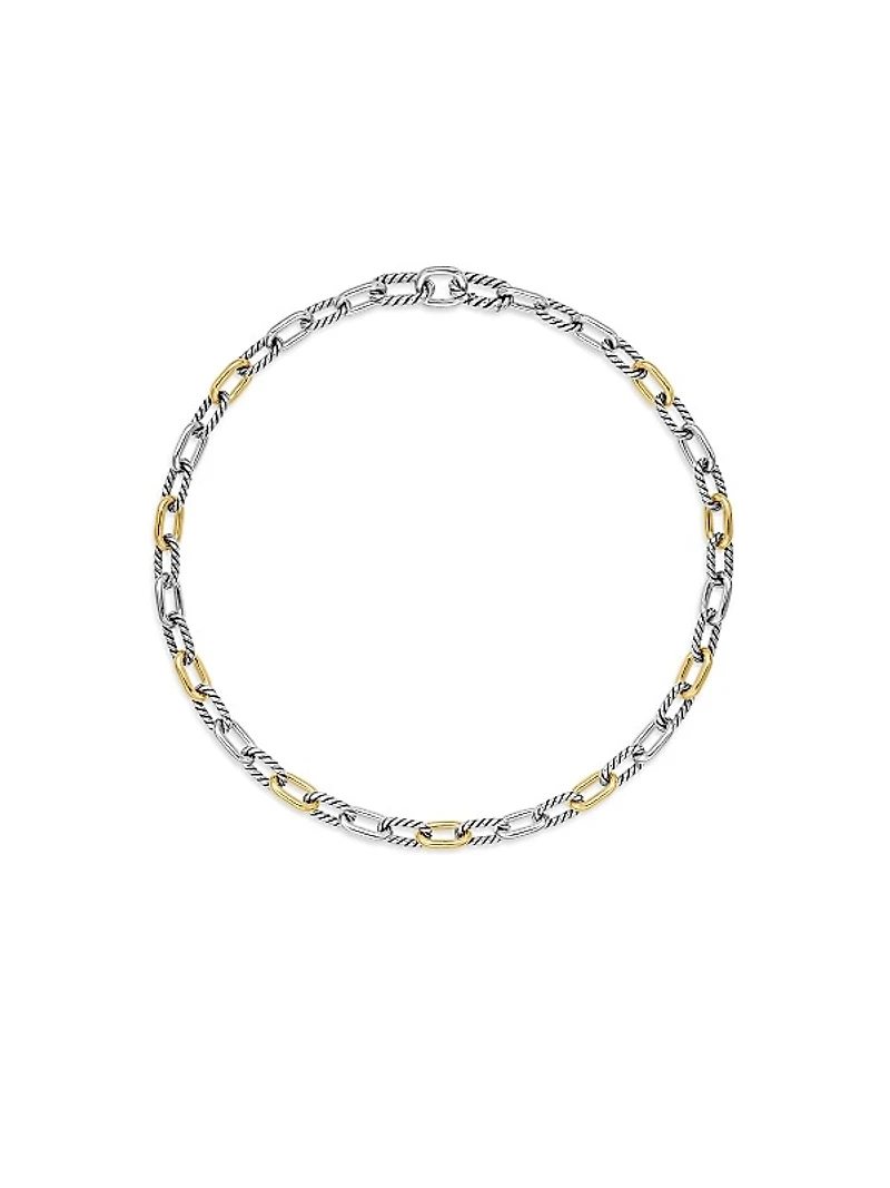 Madison® Chain Necklace in Sterling Silver with 18K Yellow Gold