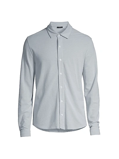 Piqué Button-Front Shirt