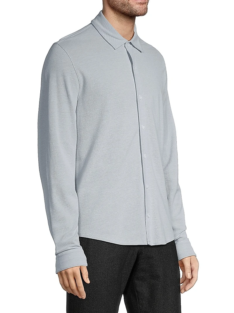 Piqué Button-Front Shirt
