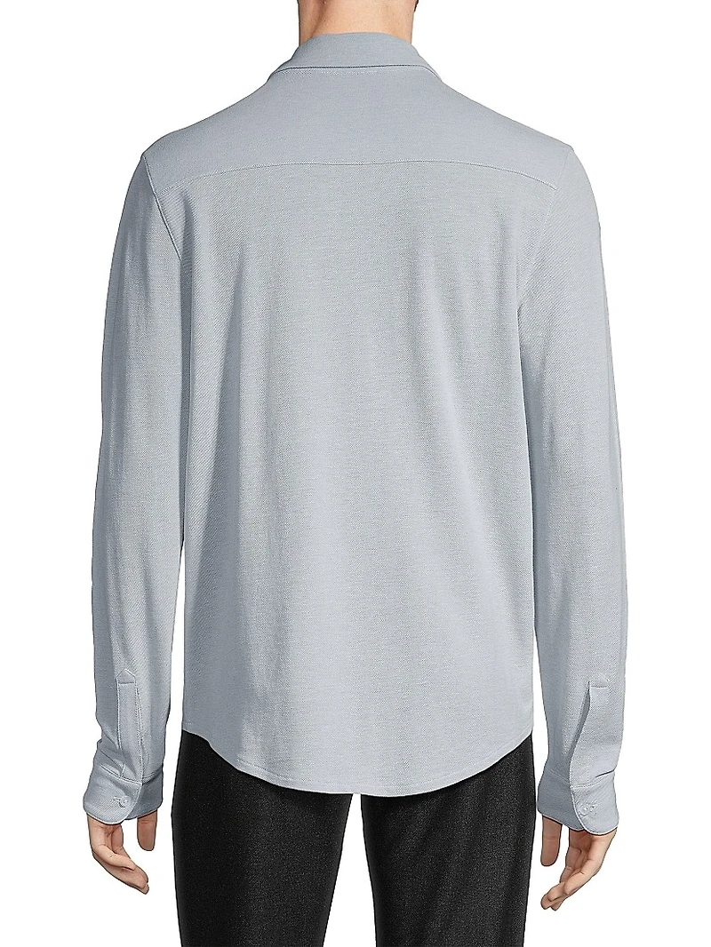 Piqué Button-Front Shirt