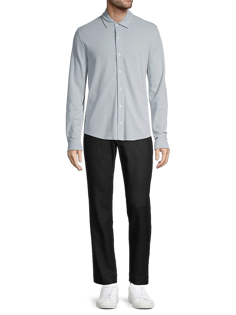Piqué Button-Front Shirt