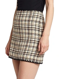 Ohemia Plaid Cotton-Blend Tweed Miniskirt