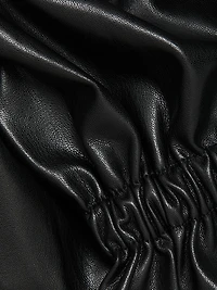 Holly Faux Leather Puff-Sleeve Jacket