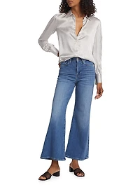 Le Slim Palazzo Drizzle High-Rise Stretch Jeans