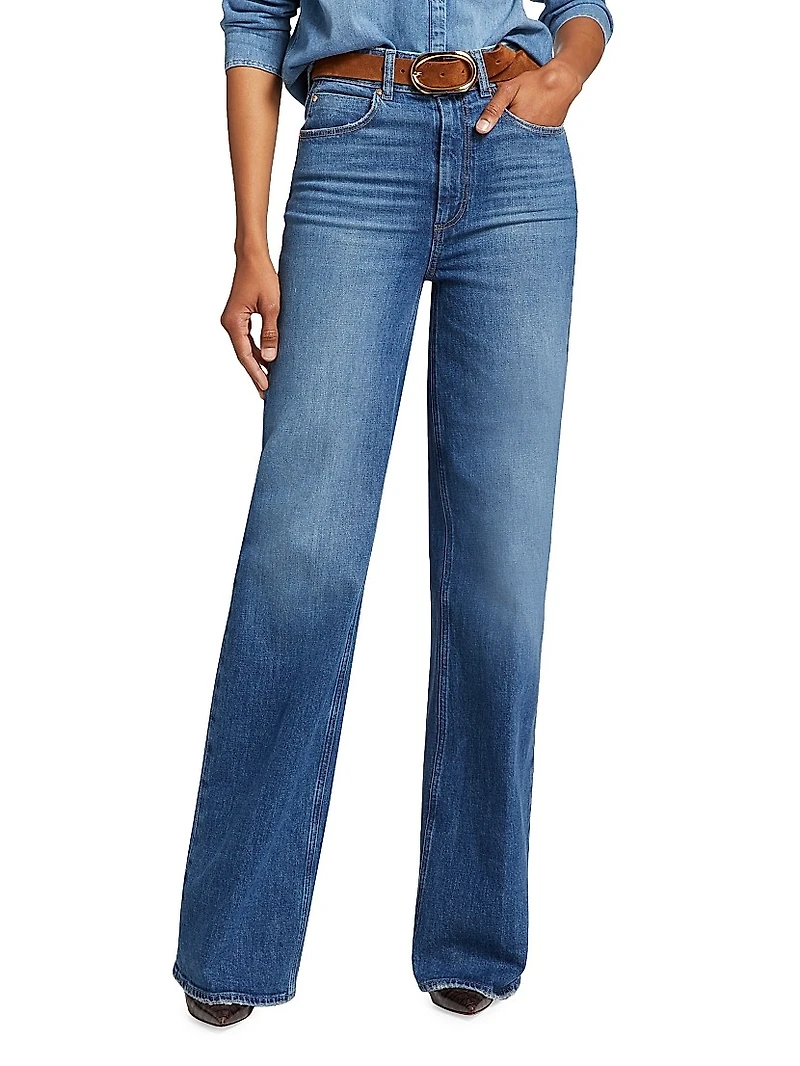Sasha High-Rise Stretch Wide-Leg Jeans