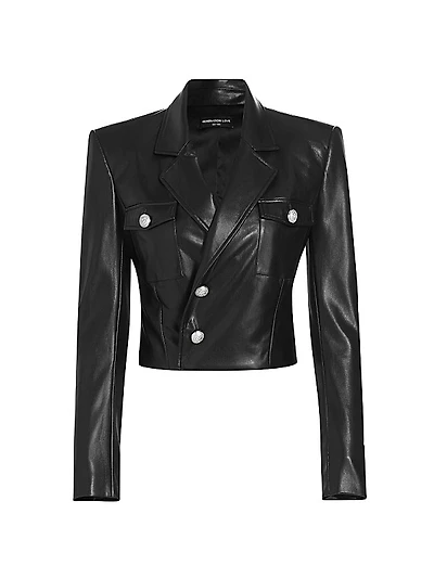 Karl Faux Leather Blazer