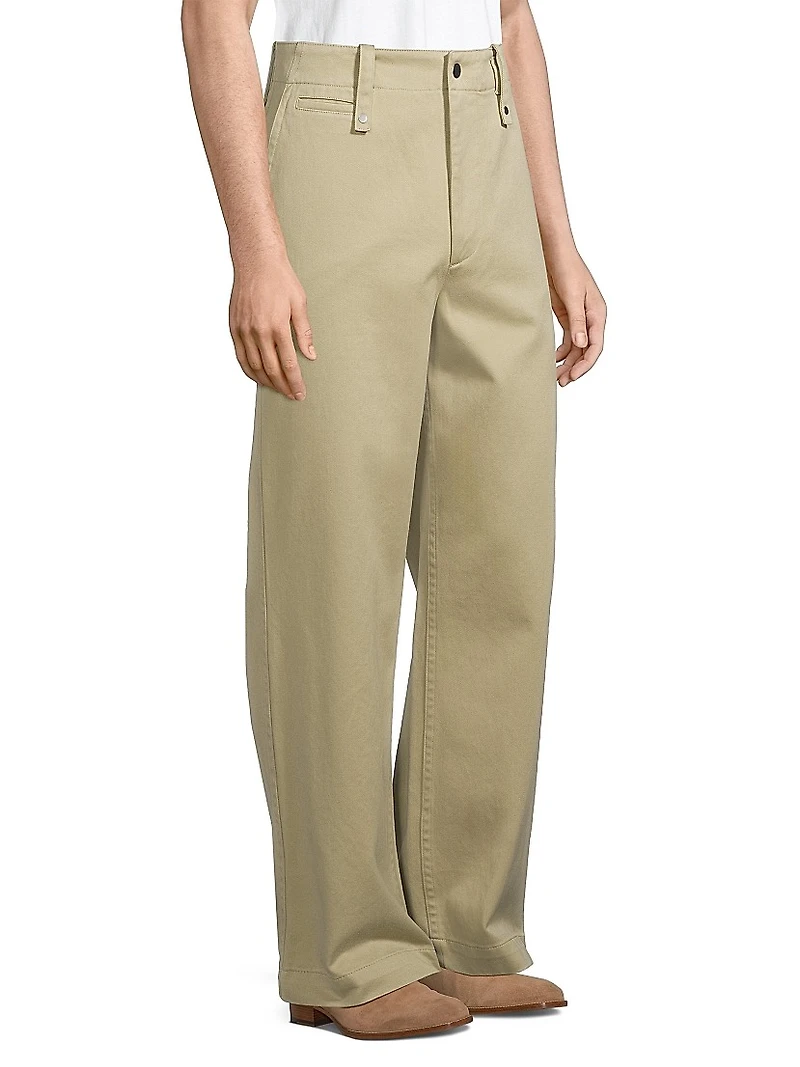Cotton Wide-Leg Pants