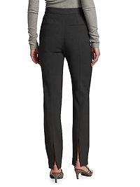 Straight-Leg Wool-Blend Trousers