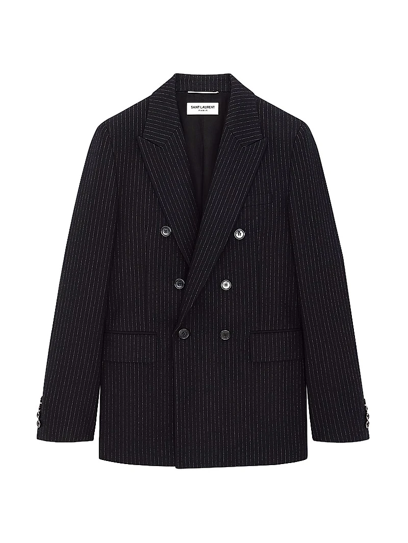 Jacket Striped Wool Flannel