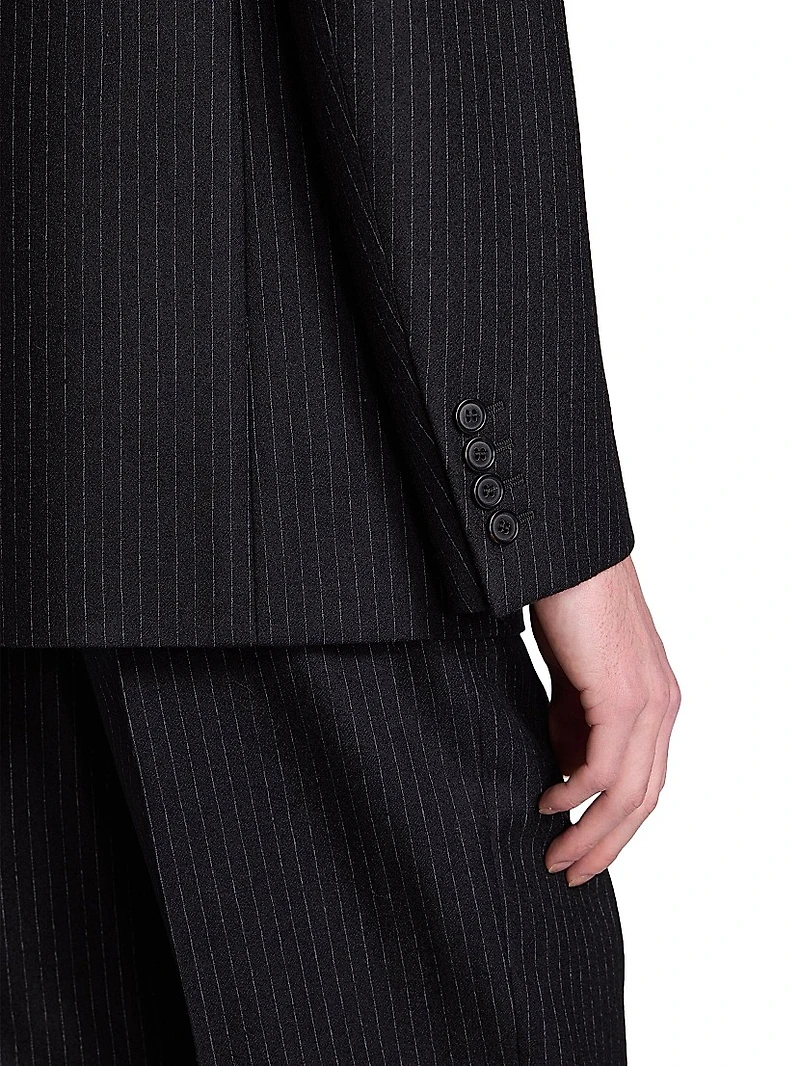 Jacket Striped Wool Flannel