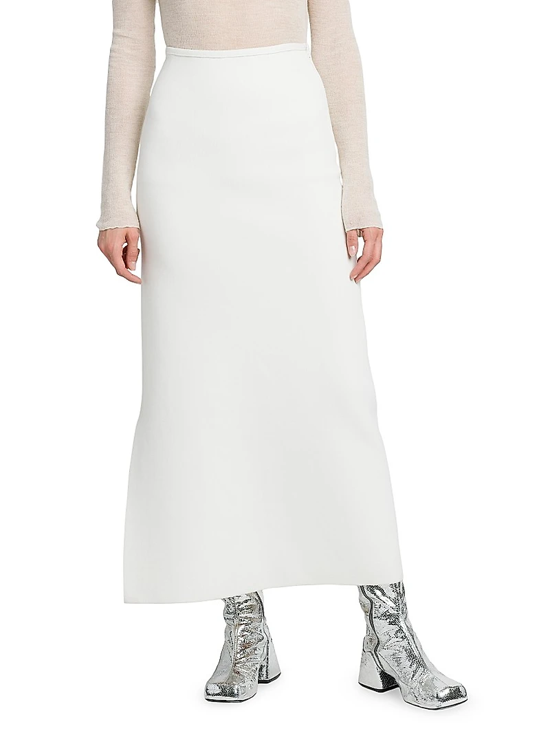 Ribbed-Knit Midi-Skirt