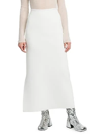 Ribbed-Knit Midi-Skirt