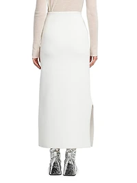 Ribbed-Knit Midi-Skirt