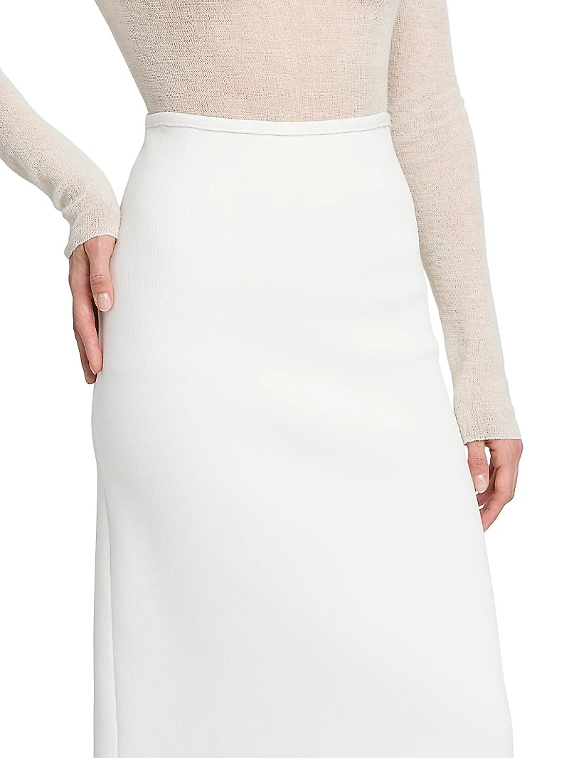 Ribbed-Knit Midi-Skirt