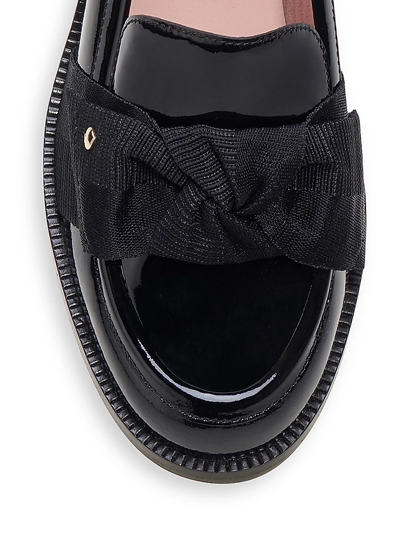 Leandra 89MM Leather Block-Heel Loafers