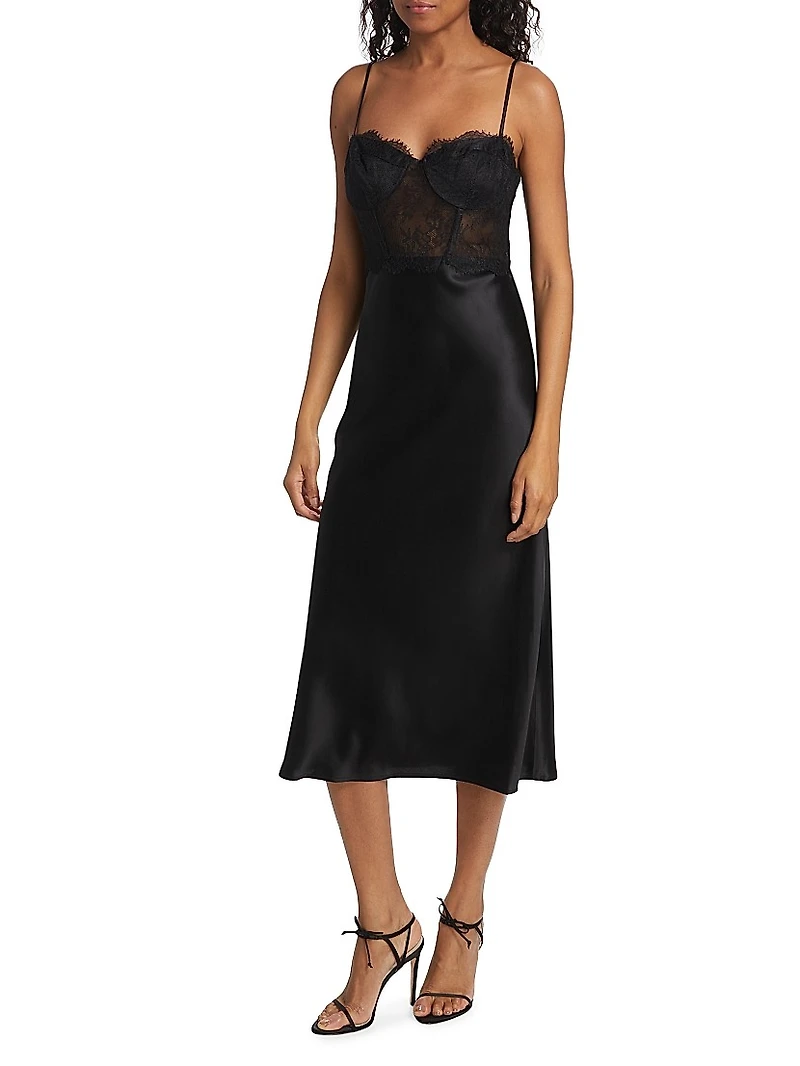 Maureen Lace-Inset Midi-Dress