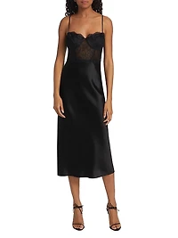 Maureen Lace-Inset Midi-Dress