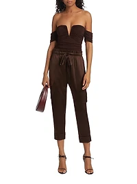 Louis Off-The-Shoulder Ruched Bodysuit