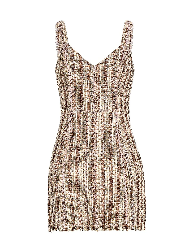 Reese V-Neck Tweed Minidress