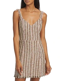 Reese V-Neck Tweed Minidress