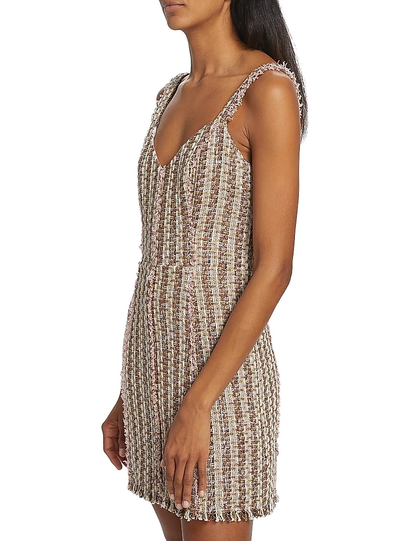 Reese V-Neck Tweed Minidress