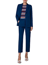 Single-Breasted Linen-Blend Blazer