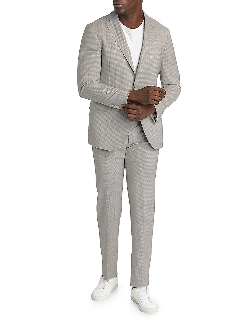 COLLECTION Mini Grid Wool Single-Breasted Suit