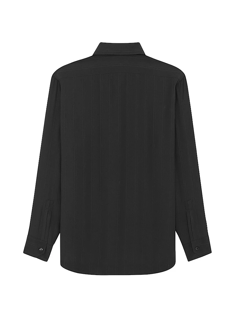 Yves Collar Shirt Matte And Shiny Cassandre Striped Silk