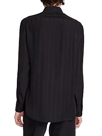 Yves Collar Shirt Matte And Shiny Cassandre Striped Silk