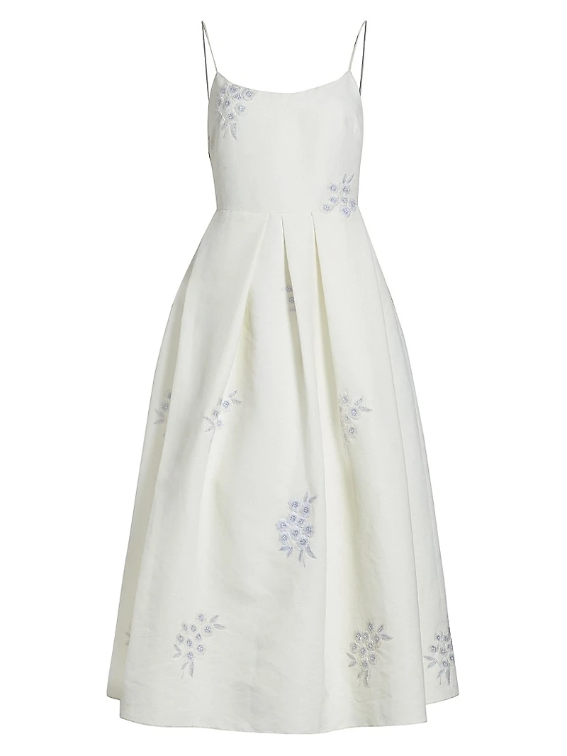 Audra Embroidered Midi dress