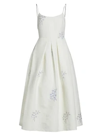 Audra Embroidered Midi dress