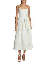 Audra Embroidered Midi dress
